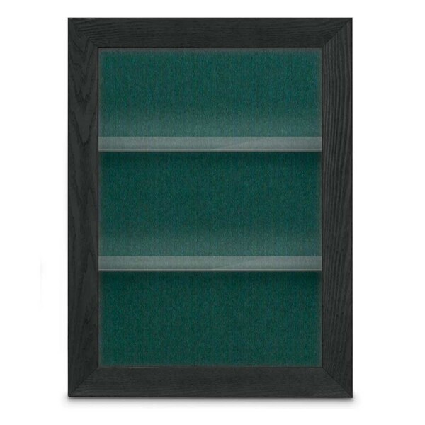 Outdoor Enclosed Combo Board, 42"x32", Black Frame/White Porc & Pearl